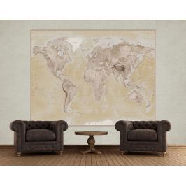 1Wall 1Wall fototapeta Geografická mapa světa 158x232 cm