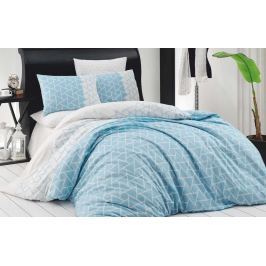 Homeville Povlečení 100% bavlna Blue geometrics se dvěma povlaky na polštář - 140x200 / 50x70+70x90
