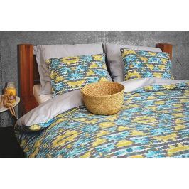 Gipetex Natural Dream Italské povlečení 100% bavlna LUX Acquarello blankytná se dvěma povlaky na polštář - 140x200 / 50x70 + 70x90
