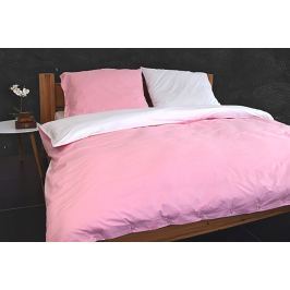Gipetex Natural Dream Italské povlečení 100% bavlna LUX Doubleface růžovo-bílá - 140x220cm / 70x90cm