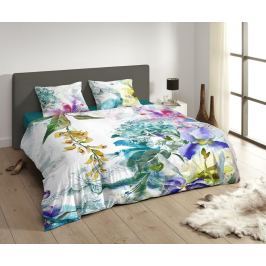 Descanso Luxusní saténové povlečení DESCANSO 9303 Bloom květy - 135x200 / 80x80 cm