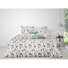 Mistral home Mistral Home povlečení 100% bavlna Feathers Coral-Celadon 140x200/70x90cm