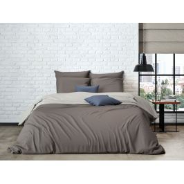 Mistral home Mistral Home povlečení bavlněný perkál Doubleface hnědá/šedo-béžová 140x200/70x90cm