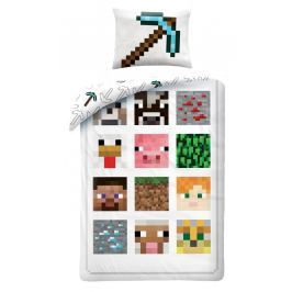 Halantex Halantex povlečení Minecraft 012BL bílé 140x200cm + 70x90cm