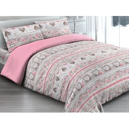 Gipetex Natural Dream Italské povlečení 100% bavlna Love rosa - 140x200 / 70x90 cm