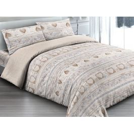 Gipetex Natural Dream Italské povlečení 100% bavlna Love beige - 140x200 / 70x90 cm