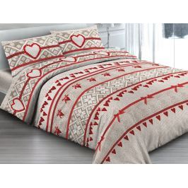Gipetex Natural Dream Italské povlečení 100% bavlna Maglia rosso - 140x200 / 70x90 cm
